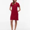 Vestido polo de piqué elástico a rayas Vestido polo de piqué elástico a rayas