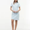Vestido polo de piqué elástico a rayas Vestido polo de piqué elástico a rayas