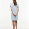 Vestido polo de piqué elástico a rayas Vestido polo de piqué elástico a rayas