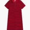 Vestido polo de piqué elástico a rayas Vestido polo de piqué elástico a rayas