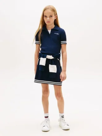 Vestido polo de rayas para niña