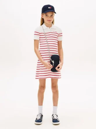Vestido polo de rayas para niña