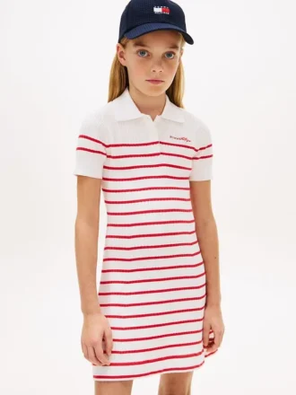 Vestido polo de rayas para niña