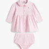 Vestido polo elástico de manga larga para bebés