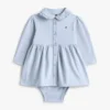 Vestido polo elástico de manga larga para bebés