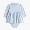 Vestido polo elástico de manga larga para bebés