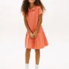 Vestido polo elástico plisado para niñas