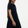 Vestido polo elástico plisado para niñas