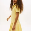 Vestido polo elástico plisado para niñas