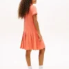 Vestido polo elástico plisado para niñas