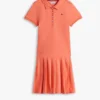 Vestido polo elástico plisado para niñas
