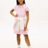 Vestido polo infantil con estampado floral integral