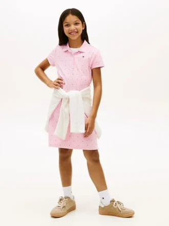Vestido polo infantil con estampado floral integral