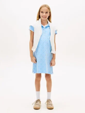 Vestido polo infantil con estampado floral integral