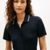 Vestido polo midi con cinturón y ribete Vestido polo midi con cinturón y ribete
