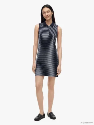 Vestido polo sin mangas a rayas
