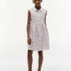 Vestido polo sin mangas a rayas para niña