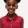Vestido polo sin mangas a rayas para niña