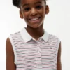 Vestido polo sin mangas a rayas para niña