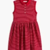 Vestido polo sin mangas a rayas para niña