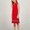 Vestido polo sin mangas con pliegues para niña