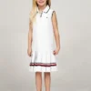 Vestido polo sin mangas con pliegues para niña
