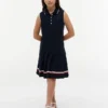 Vestido polo sin mangas con pliegues para niña