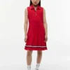 Vestido polo sin mangas con pliegues para niña
