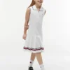 Vestido polo sin mangas con pliegues para niña