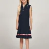 Vestido polo sin mangas con pliegues para niña