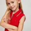 Vestido polo sin mangas con pliegues para niña