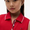 Vestido polo sin mangas con pliegues para niña