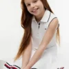 Vestido polo sin mangas con pliegues para niña