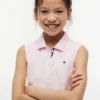 Vestido polo sin mangas con pliegues para niña