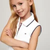 Vestido polo sin mangas con pliegues para niña