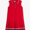 Vestido polo sin mangas con pliegues para niña