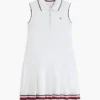 Vestido polo sin mangas con pliegues para niña