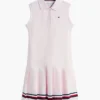 Vestido polo sin mangas con pliegues para niña