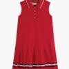 Vestido polo sin mangas con pliegues para niña