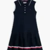Vestido polo sin mangas con pliegues para niña