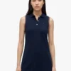 Vestido polo sin mangas de piqué elástico Vestido polo sin mangas de piqué elástico