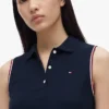 Vestido polo sin mangas de piqué elástico Vestido polo sin mangas de piqué elástico
