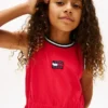 Vestido sin mangas con logotipo de bandera ondulada para niña