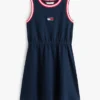 Vestido sin mangas con logotipo de bandera ondulada para niña