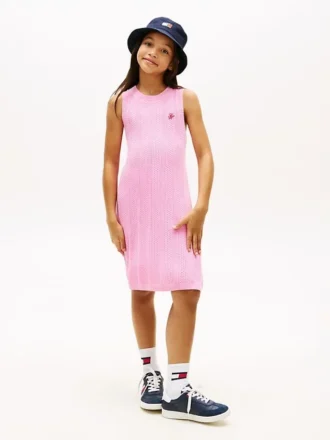 Vestido sin mangas de ganchillo para niña