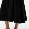 Vestido sin mangas de mezcla de tejidos con botones dorados