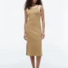 Vestido sin mangas de punto acanalado Vestido sin mangas de punto acanalado