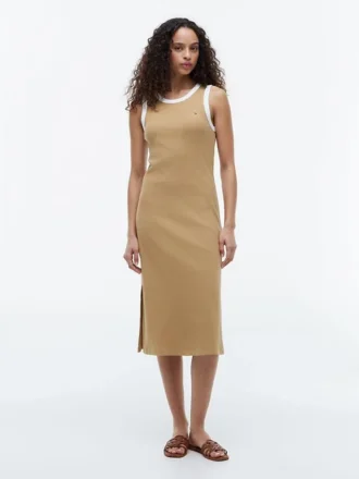 Vestido sin mangas de punto acanalado