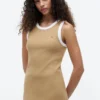 Vestido sin mangas de punto acanalado Vestido sin mangas de punto acanalado