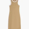Vestido sin mangas de punto acanalado Vestido sin mangas de punto acanalado
